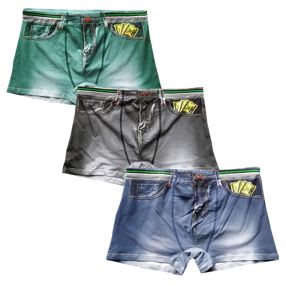 Multi Pack Underwear - 3 pz/lotto uomo Boxer Shorts Denim